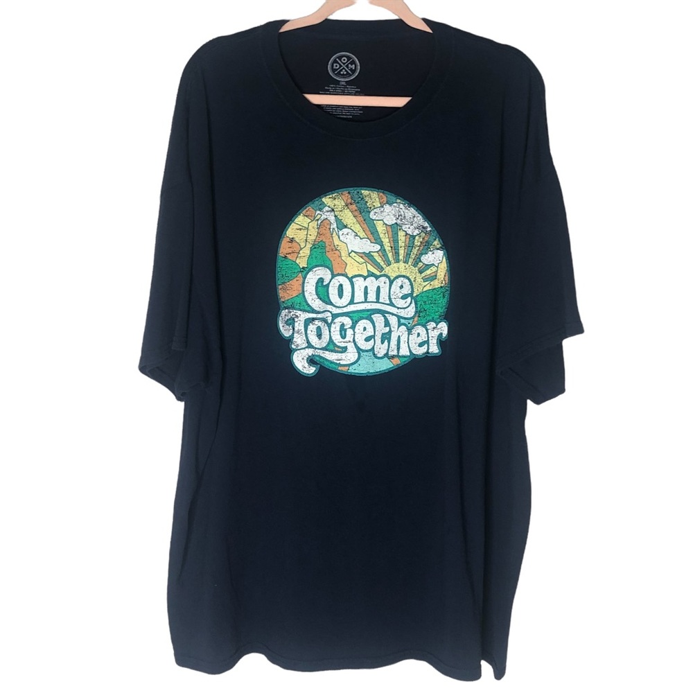 Graphic Tee Size 3xl Mens Navy T-Shirt Come Together Mountain Sunrise